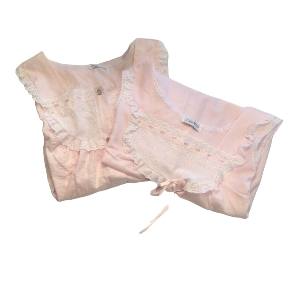 Lorraine Pink Nightgown With Matching Robe Size Medium